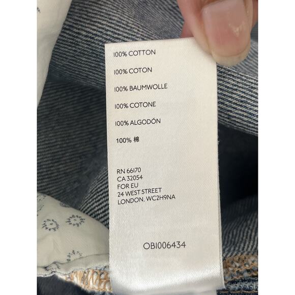 Free People We The Free Bailey Fringe Denim Skirt Size 28 Blue - Picture 10 of 10